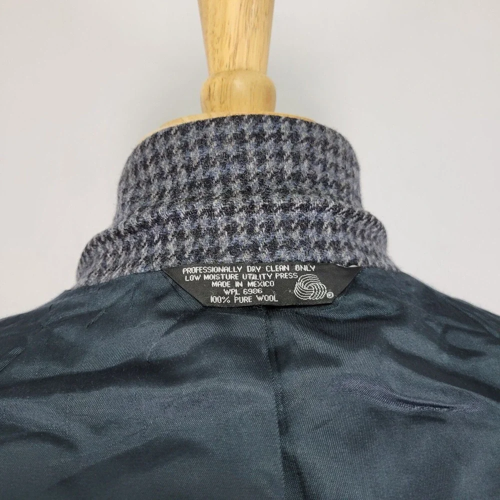 John Alexander Hart Marx Men's Tweed Sport Coat Blazer Two Button Navy Wool 38R‎